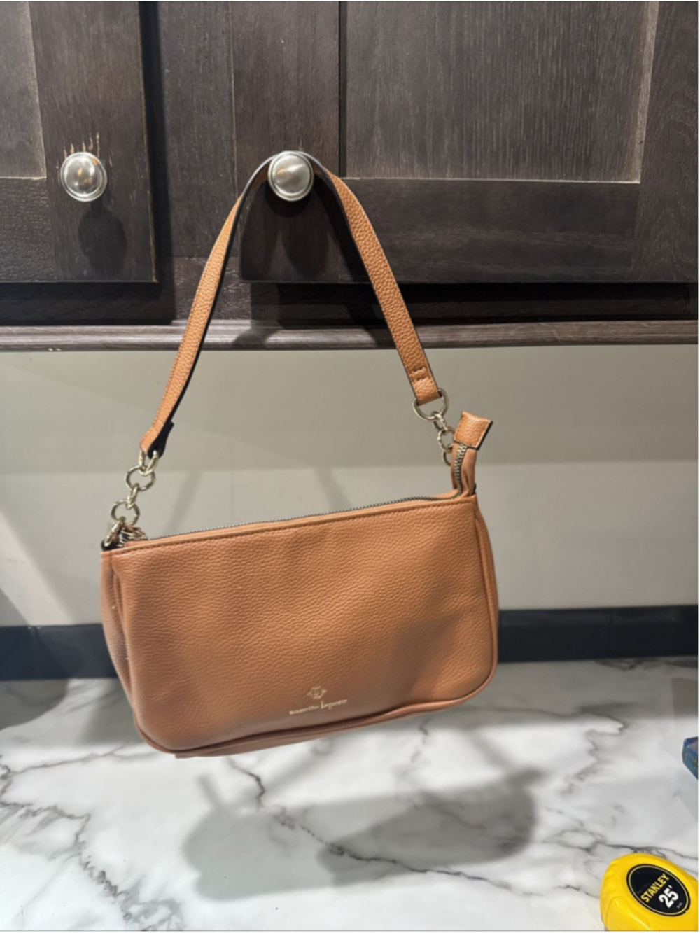 Nanette Lepore Riya Pebble Camel Handbag purse 10x6